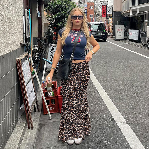 SHEER LEOPARD SKIRT