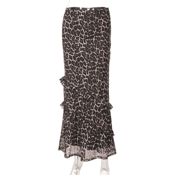 SHEER LEOPARD SKIRT
