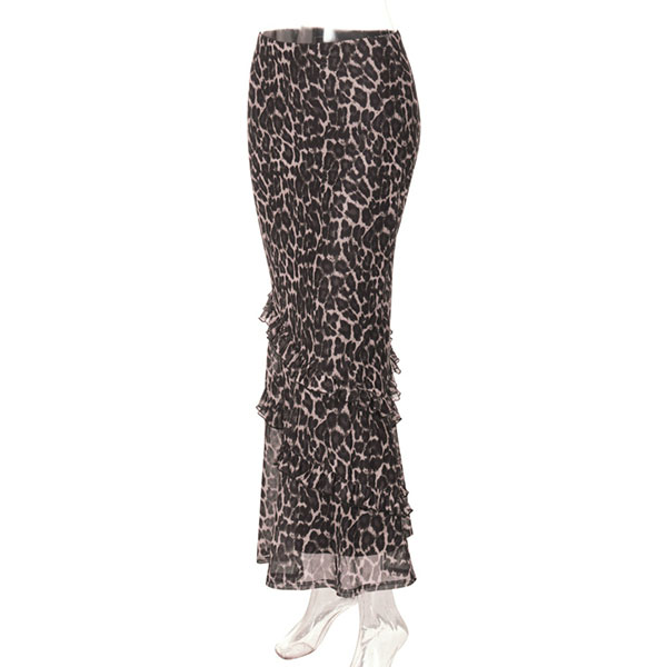 SHEER LEOPARD SKIRT
