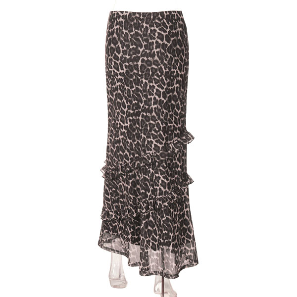 SHEER LEOPARD SKIRT