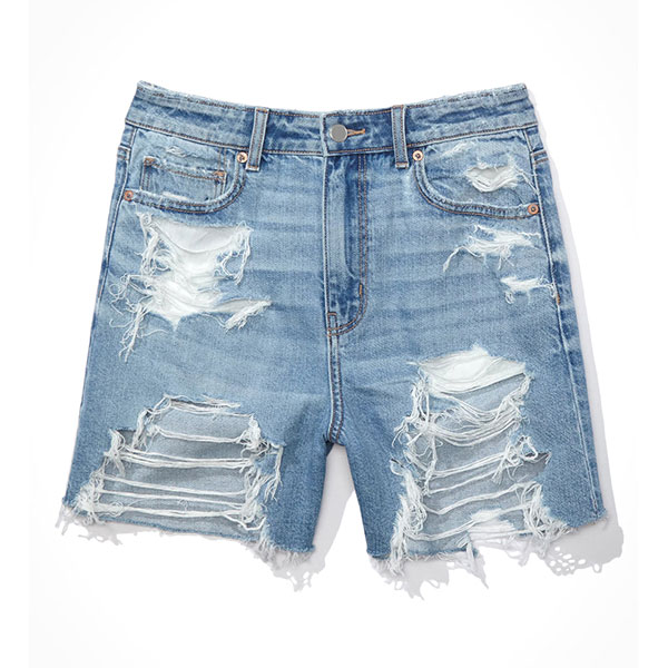 DAMAGE DENIM SHORTS