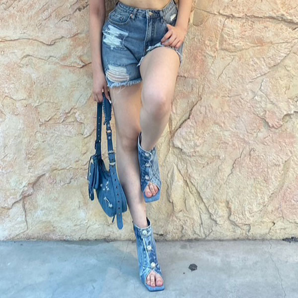 CONCHO DENIM SANDAL