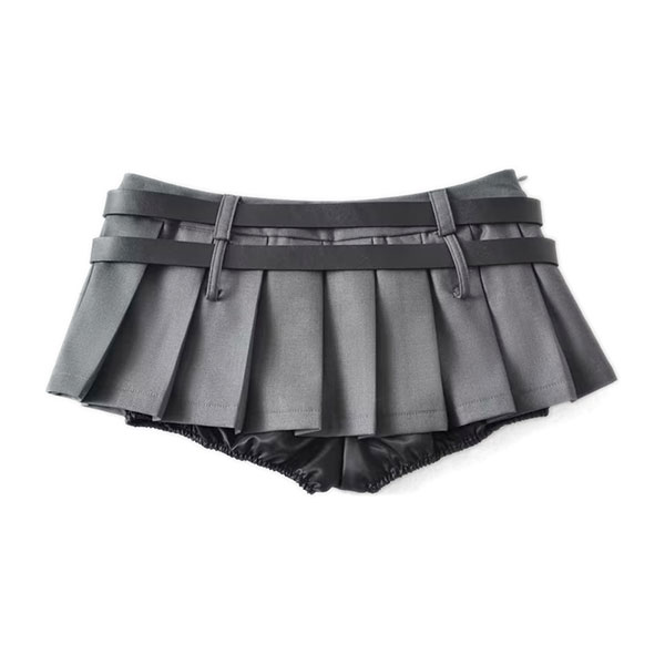 DOUBLE BELT PLEATS SKORT