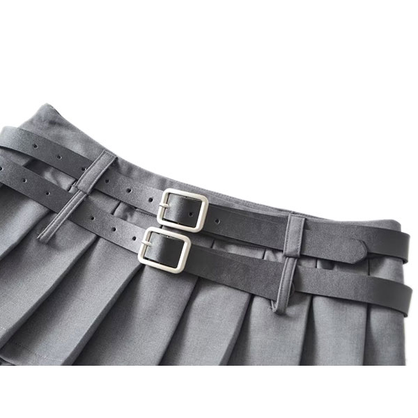DOUBLE BELT PLEATS SKORT