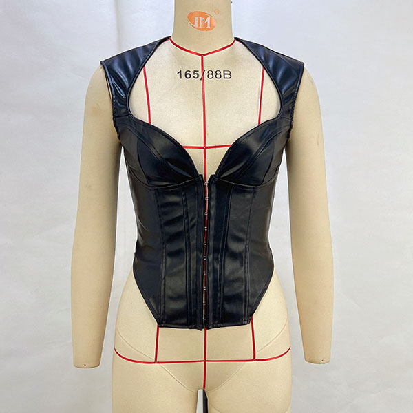 ECO LEATHER HOLLOW VEST
