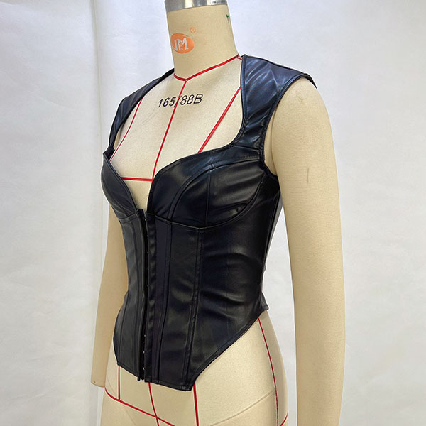 ECO LEATHER HOLLOW VEST
