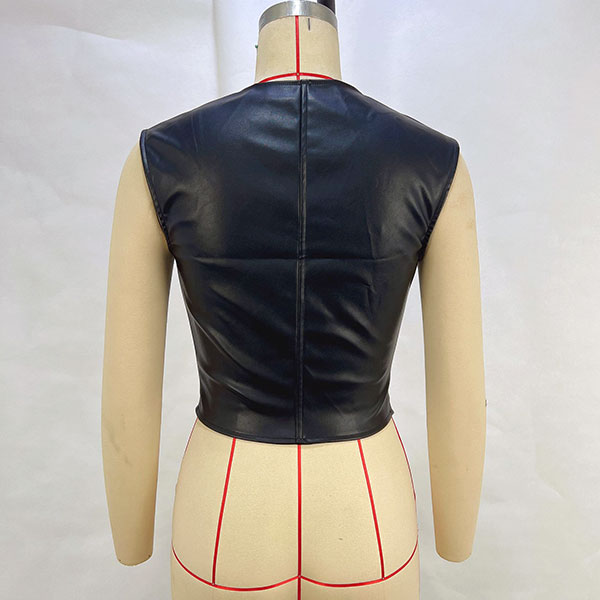 ECO LEATHER HOLLOW VEST