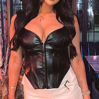 ECO LEATHER HOLLOW VEST