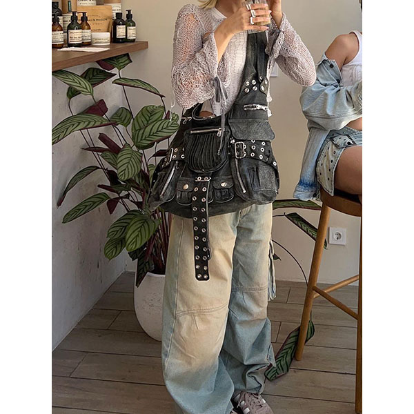 EYELET BELT SHOULDER BAG
