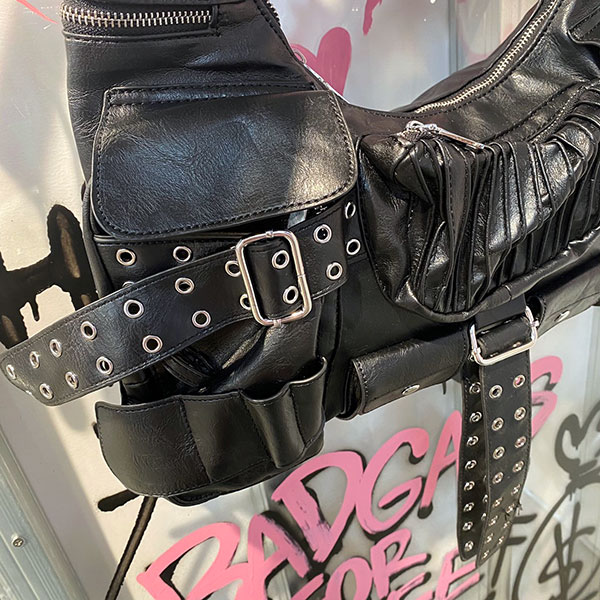 EYELET BELT SHOULDER BAG