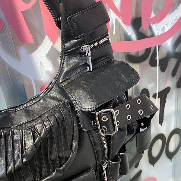 EYELET BELT SHOULDER BAG