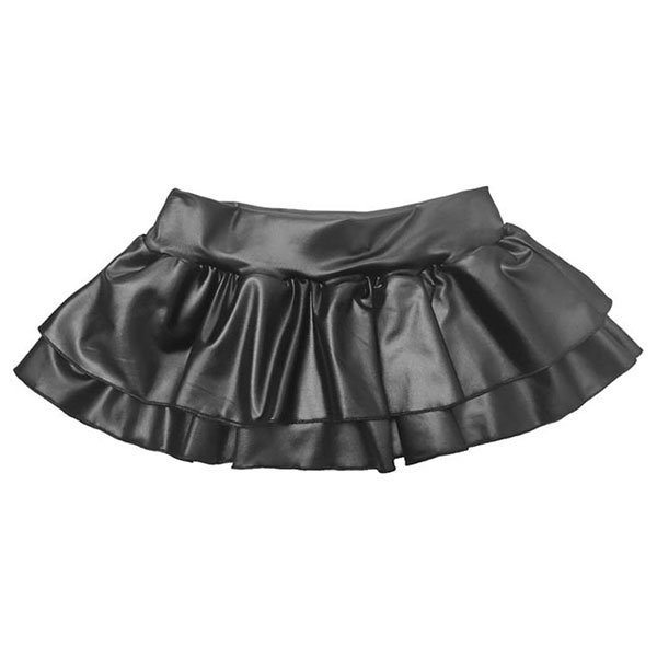 ECO LEATHER FRILL MINI SKIRT