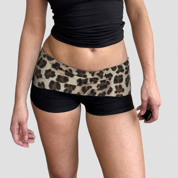 TRIM LEOPARD SHORTS