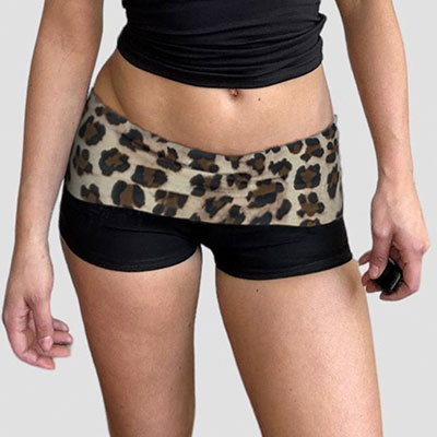 TRIM LEOPARD SHORTS