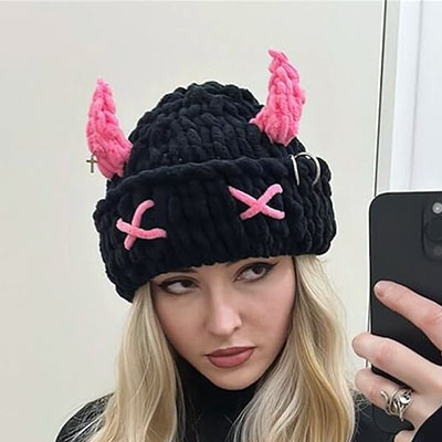 DEVIL HORN KNIT CAP