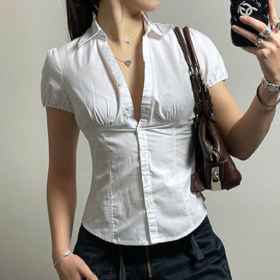 GATHER SLEEVE SHIRT