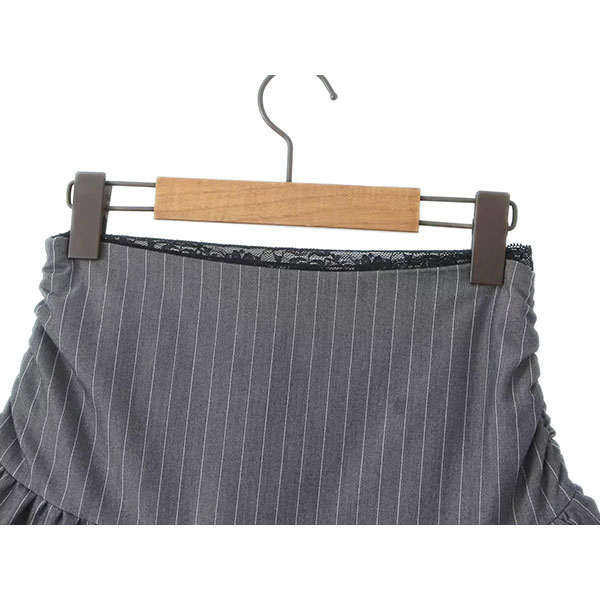 STRIPE FRILL SKIRT