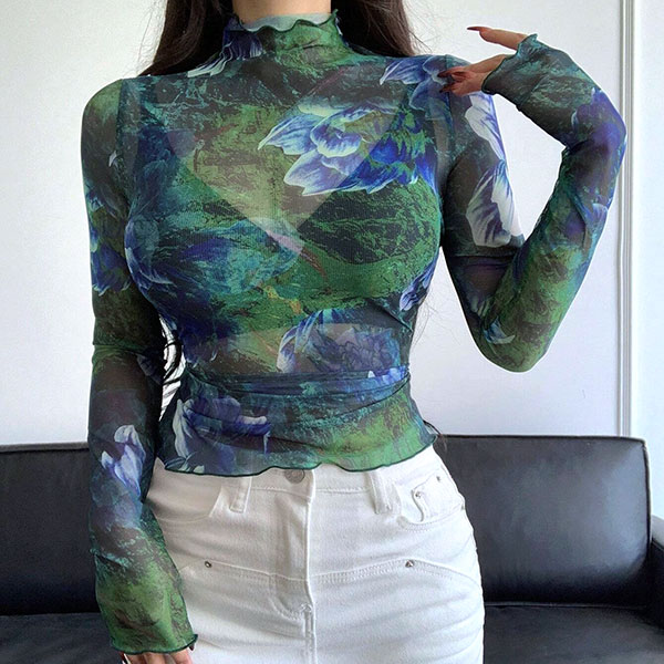 FLORAL SHEER TOPS