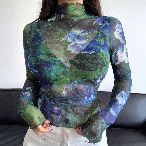 FLORAL SHEER TOPS