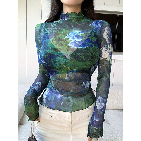 FLORAL SHEER TOPS
