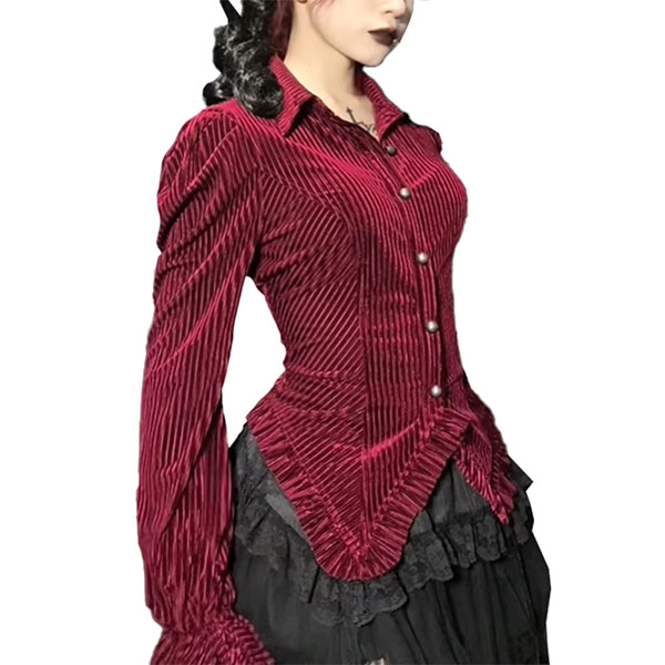 PLEATS FRILL SHIRT