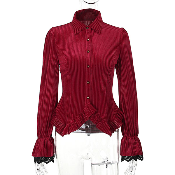 PLEATS FRILL SHIRT