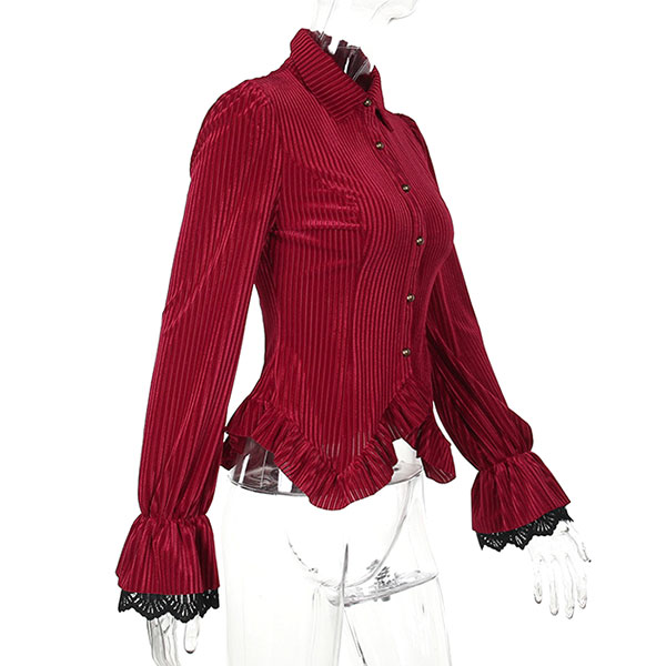 PLEATS FRILL SHIRT
