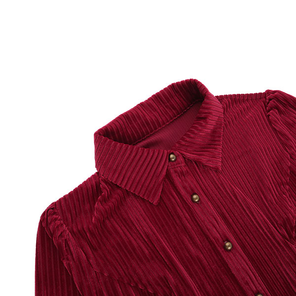 PLEATS FRILL SHIRT