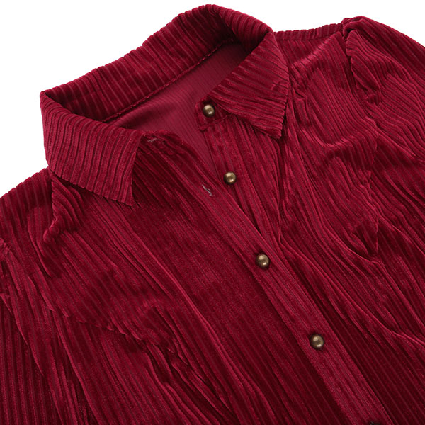 PLEATS FRILL SHIRT