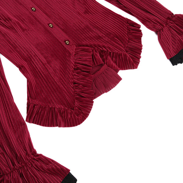 PLEATS FRILL SHIRT
