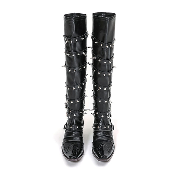 RIVET BELT WESTERN BOOTS