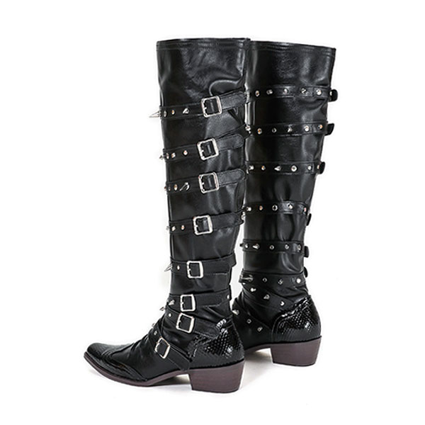RIVET BELT WESTERN BOOTS