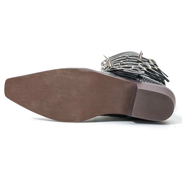 RIVET BELT WESTERN BOOTS