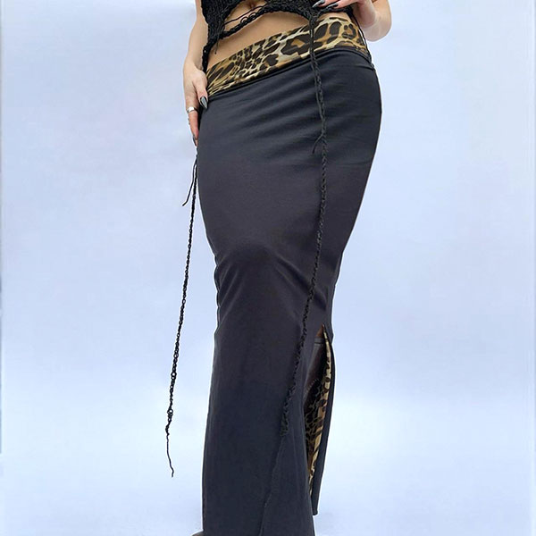 LEOPARD SHEER SKIRT