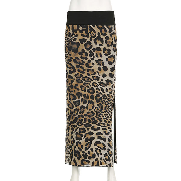 LEOPARD SHEER SKIRT