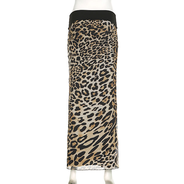 LEOPARD SHEER SKIRT