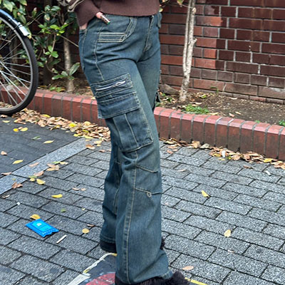DENIM CARGO PANTS