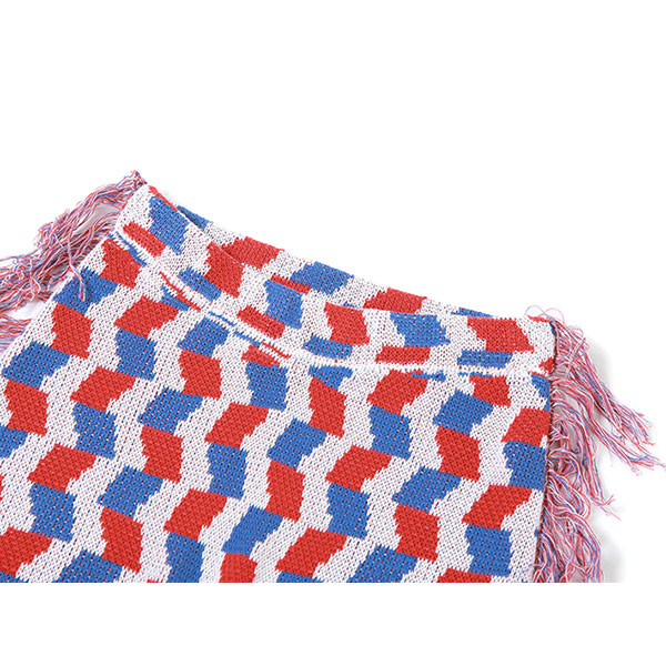 GEOMETRIC FRINGE KNIT PANTS