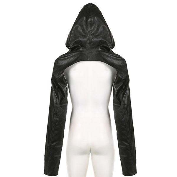 HIGH CUT ECO LEATHER JACKET
