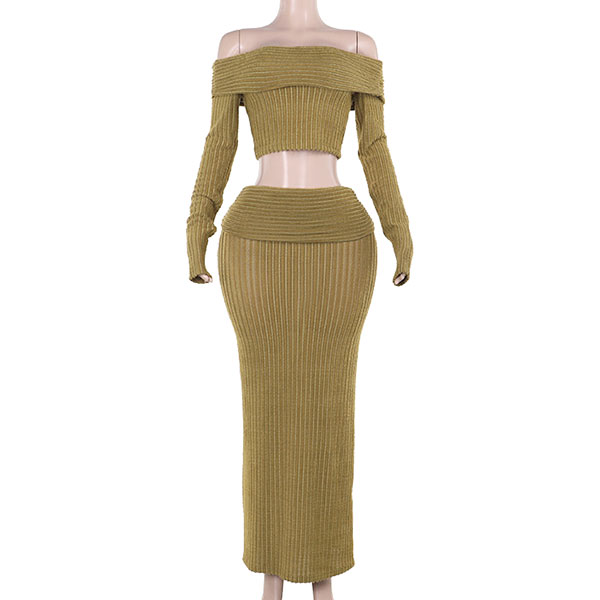 OFF SHOULDER KNIT TWO PIECE