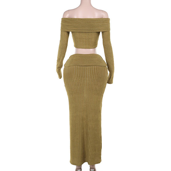 OFF SHOULDER KNIT TWO PIECE