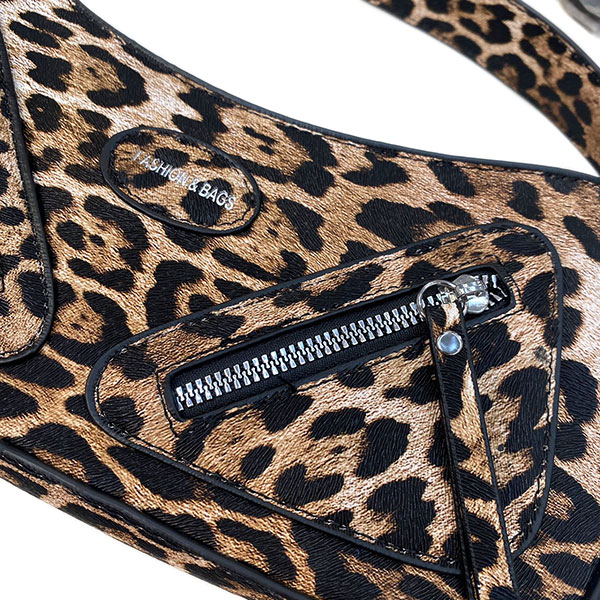 LEOPARD RIVET SHOULDER BAG