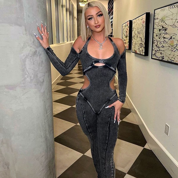 PIGMENT RIB HOLLOW JUMP SUIT
