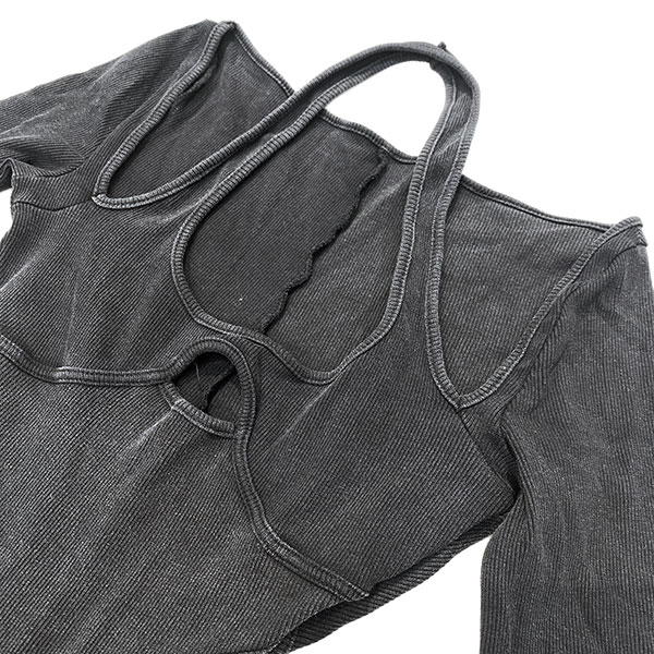 PIGMENT RIB HOLLOW JUMP SUIT
