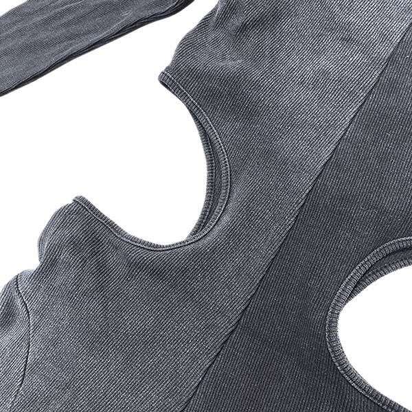 PIGMENT RIB HOLLOW JUMP SUIT