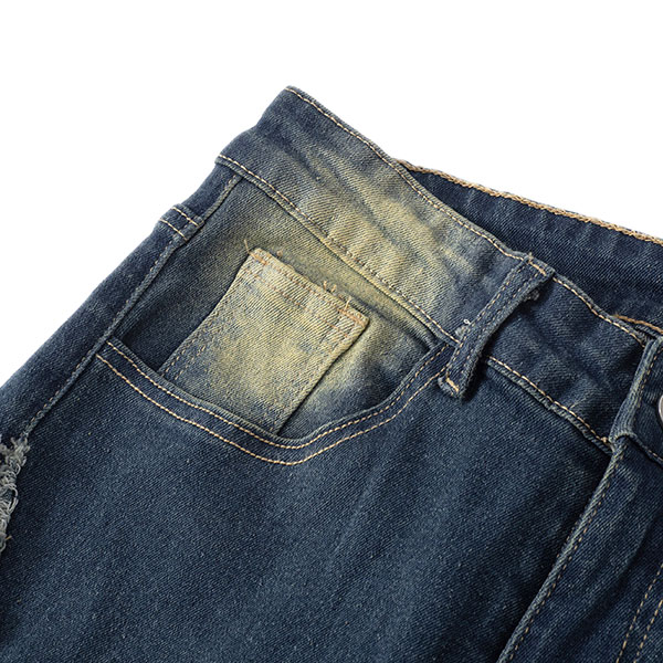FRINGE BORDER FLARE DENIM PANTS