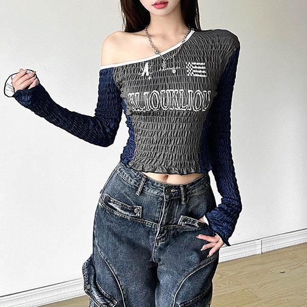 SPORTS SHIRRING TOPS