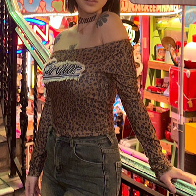 LEOPARD ONE SHOULDER