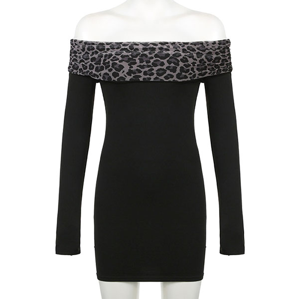 TRIM LEOPARD ONEPIECE