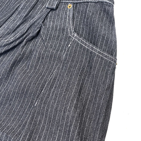 STRIPE WIDE DENIM PANTS